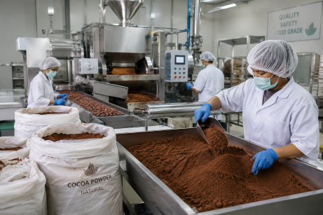 Production Activities at cocoa powder manufacturer